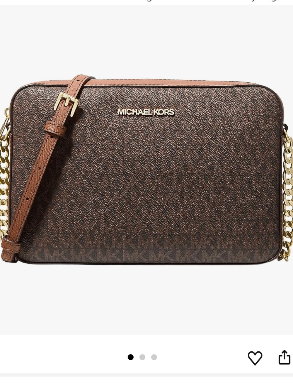 Michael Kors Jet Set Brown Logo Crossbody Bag
